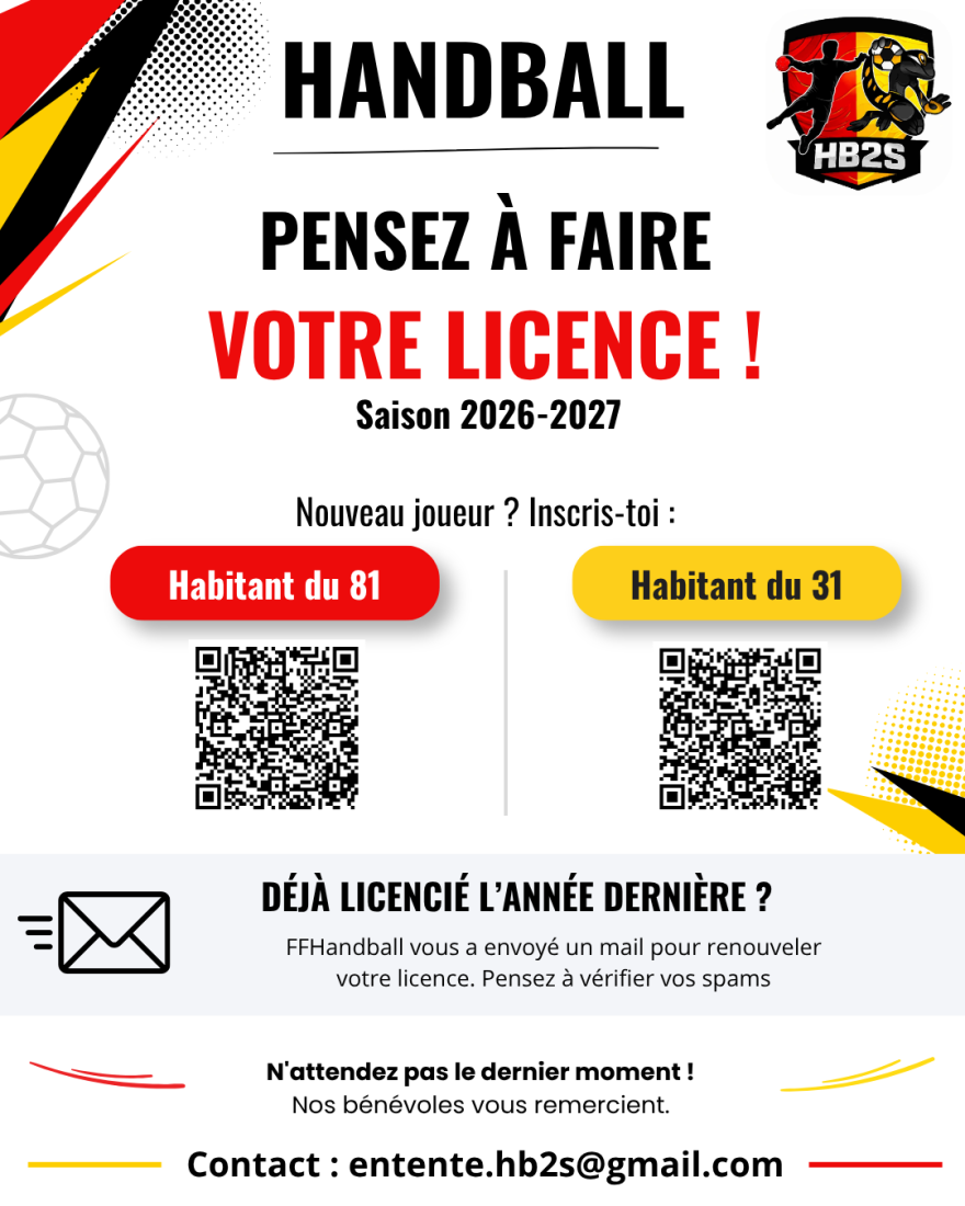 🤾♀️ Saison 2026-2027 : c'est l'heure de prendre votre LICENCE ! 🤾♂️